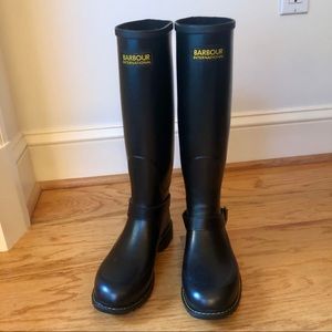 Barbour knee-high waterproof biker boots